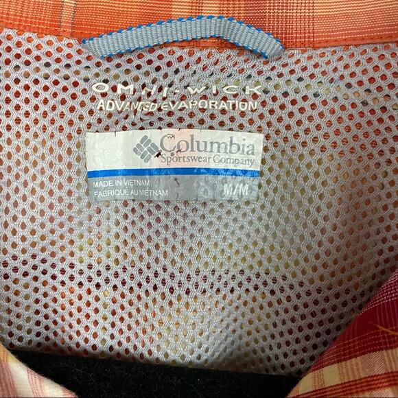 Columbia Men's Red Orange Plaid Button Down Shirt Size Medium - Picture 7 of 7